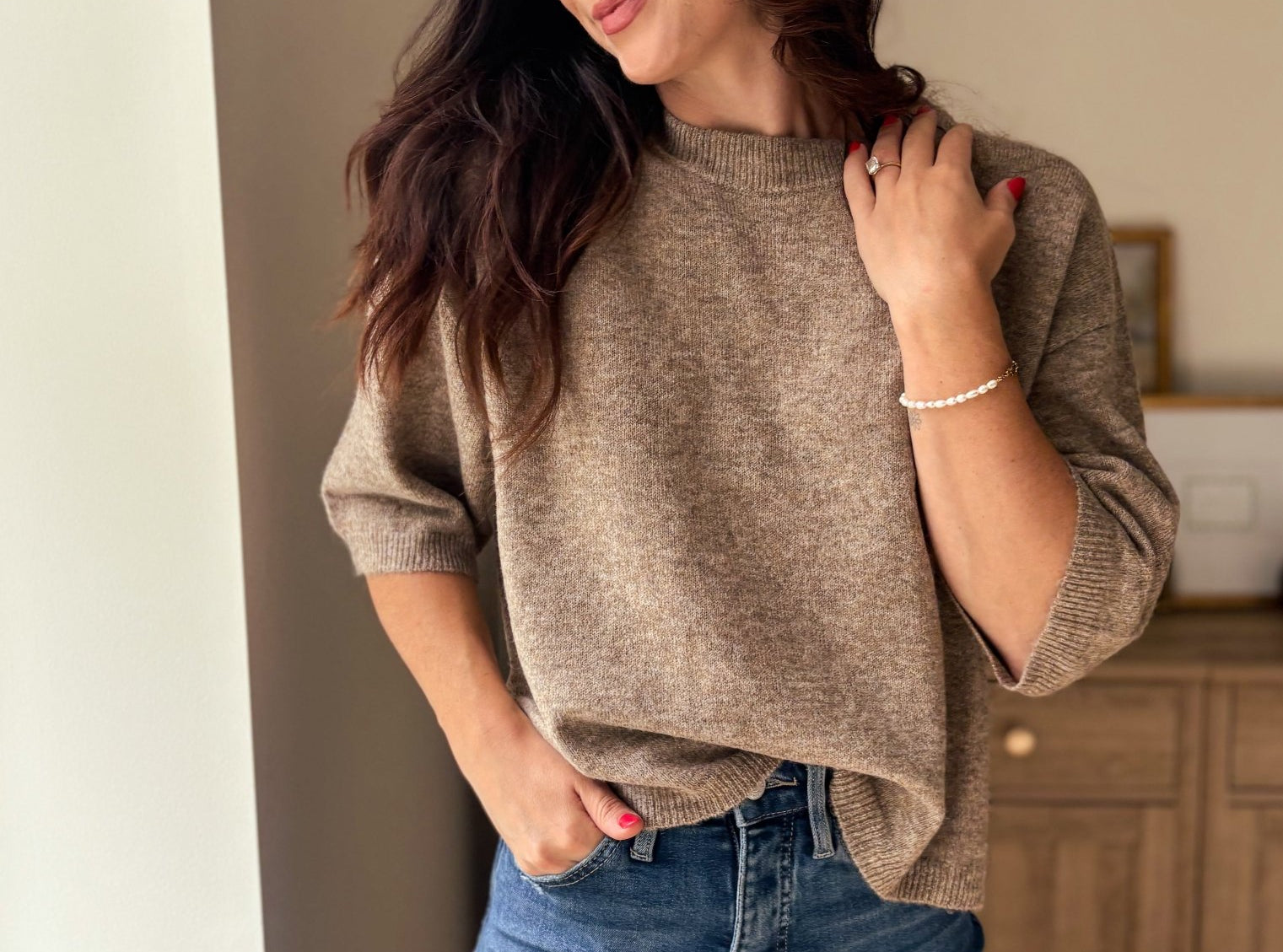 The Cellar Door Crew Neck Half Sleeve Pullover Sweater - Love and Lee Apparel