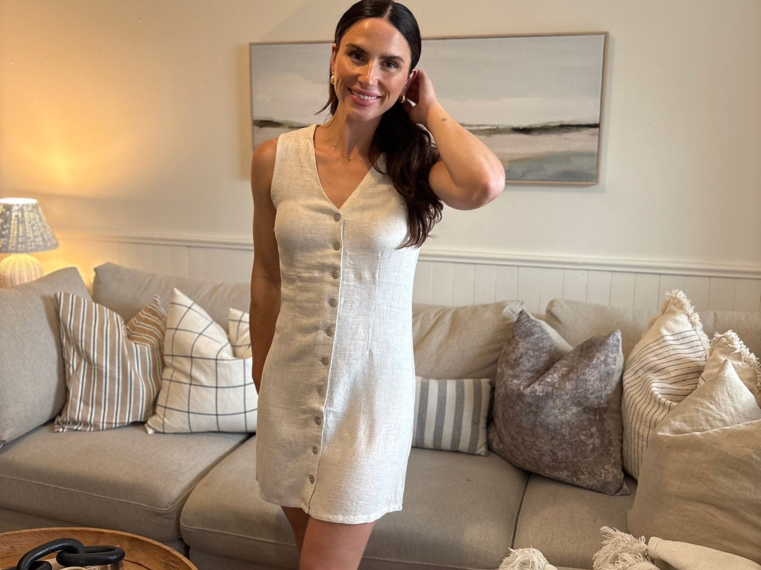 The Keltie V Neck Button Down Dress - Love and Lee Apparel