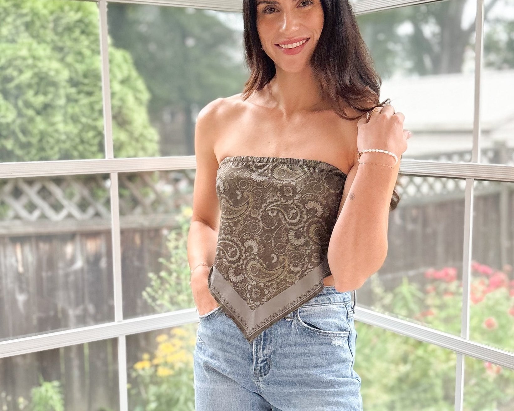 Gaia Strapless Scarf Top - Love and Lee Apparel
