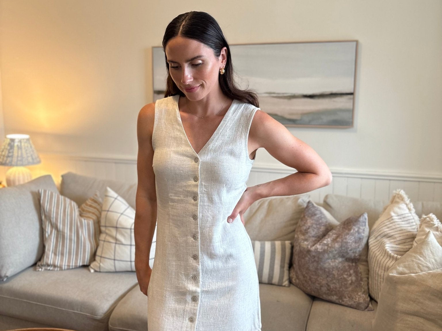 The Keltie V Neck Button Down Dress - Love and Lee Apparel