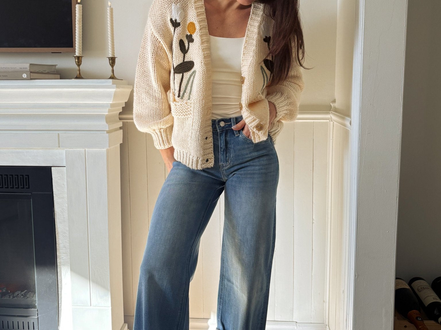 The Margaux High Rise Medium Wash Cuffed Wide Jeans - Love and Lee Apparel