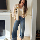 The Margaux High Rise Medium Wash Cuffed Wide Jeans - Love and Lee Apparel