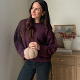 The Mauve Wine Long Sleeve O-Neck Pullover Sweater - Love and Lee Apparel