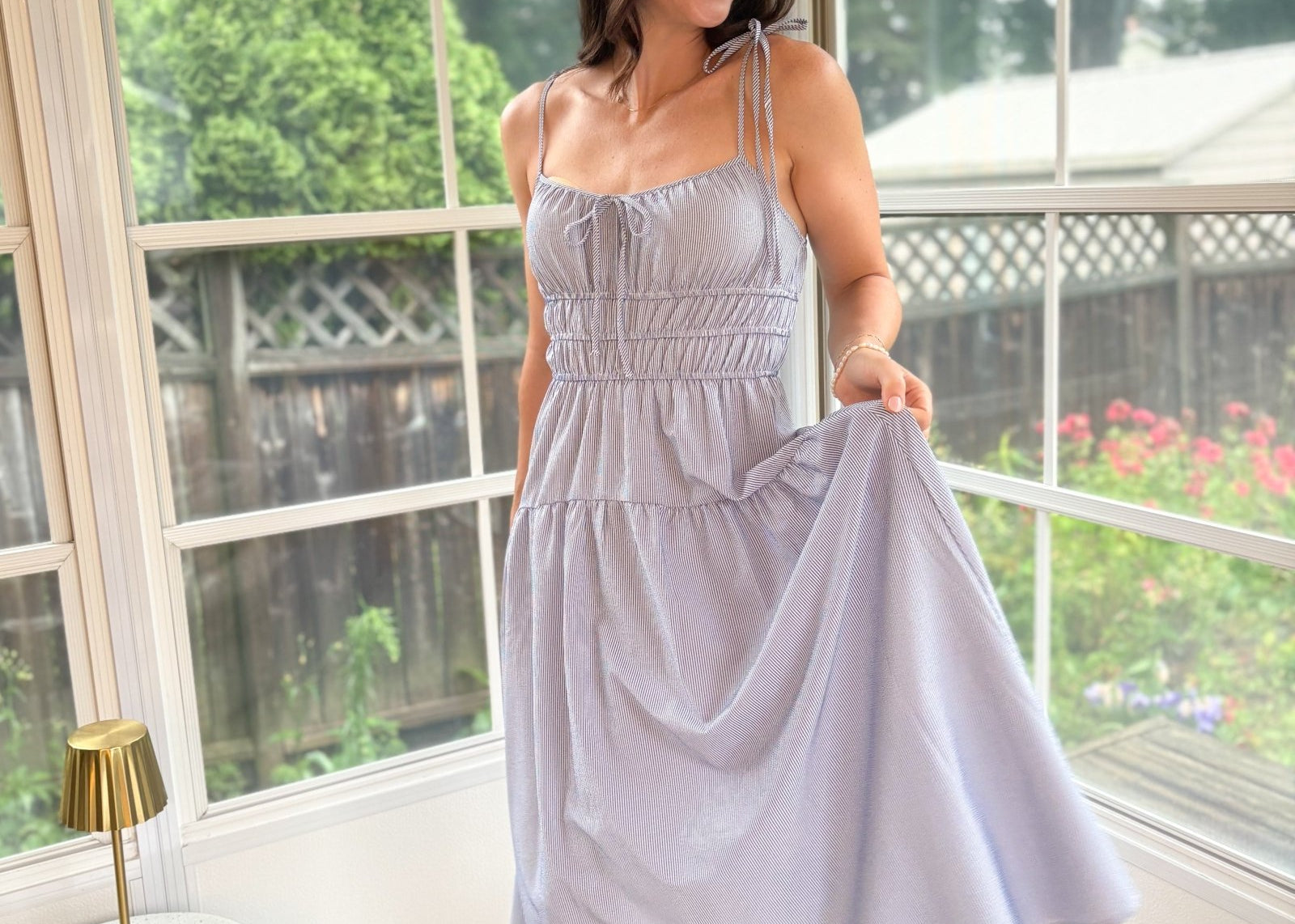 Selene Stripe Longline Midi Dress - Love and Lee Apparel