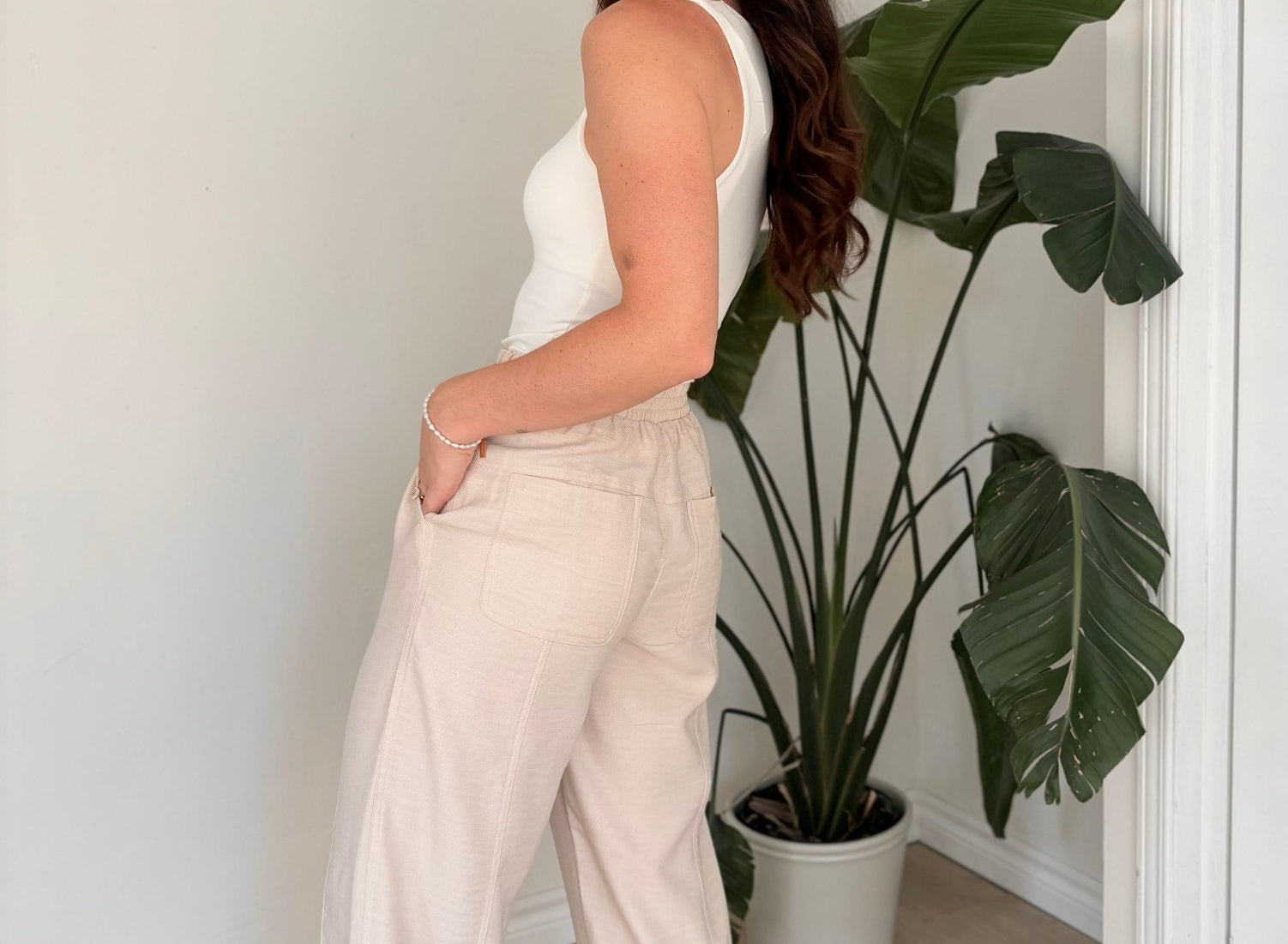 The Maureen Elastic Waist Front Tie Lounge Pants - Love and Lee Apparel