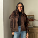 The 'Cozy Fireside' Studded Collared Zip-Up Suede Jacket - Love and Lee Apparel