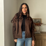 The 'Cozy Fireside' Studded Collared Zip-Up Suede Jacket - Love and Lee Apparel