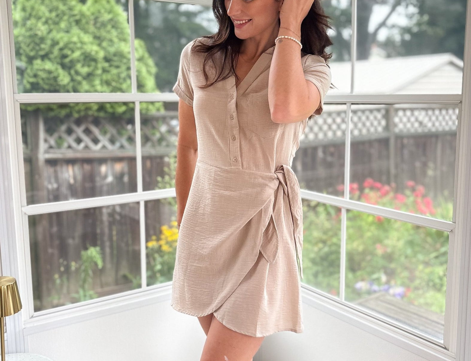 Leona Knee Length Tie Up Dress - Love and Lee Apparel