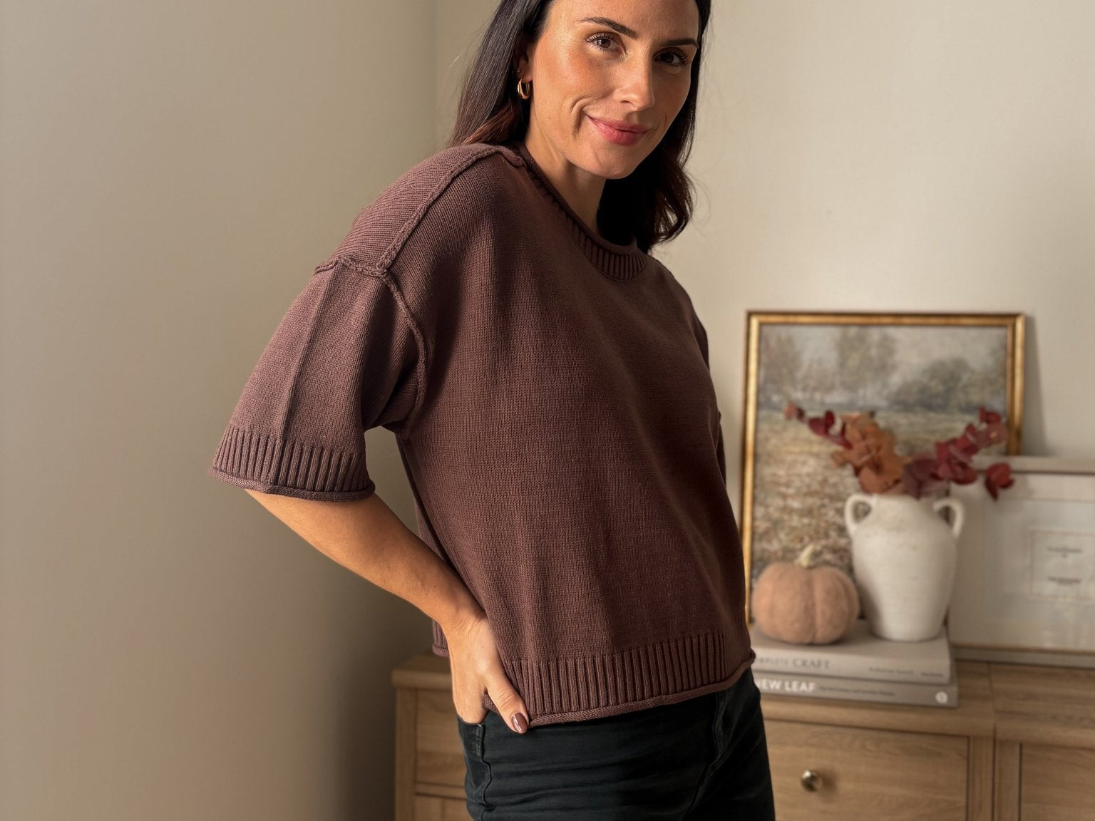 The 'Thyme & Oak' Exposed Seam Drop Shoulder Short Sleeve Pullover - Love and Lee Apparel