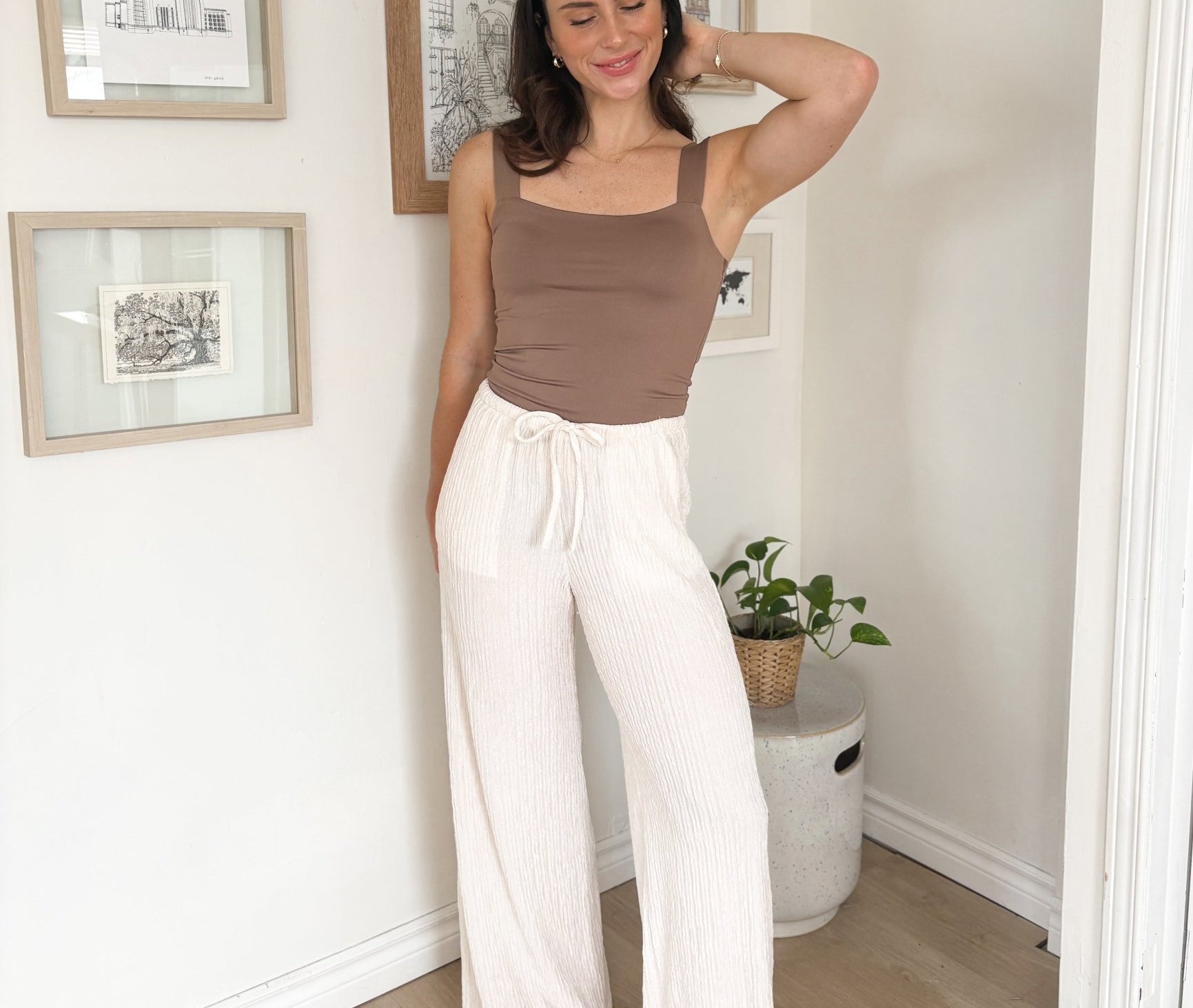 Monaco Palazzo Pants with Stretch Waistband - Love and Lee Apparel