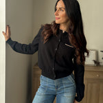 The 'October' Round Neck Contrast Piping Button Cardigan - Love and Lee Apparel