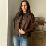 The 'Cozy Fireside' Studded Collared Zip-Up Suede Jacket - Love and Lee Apparel