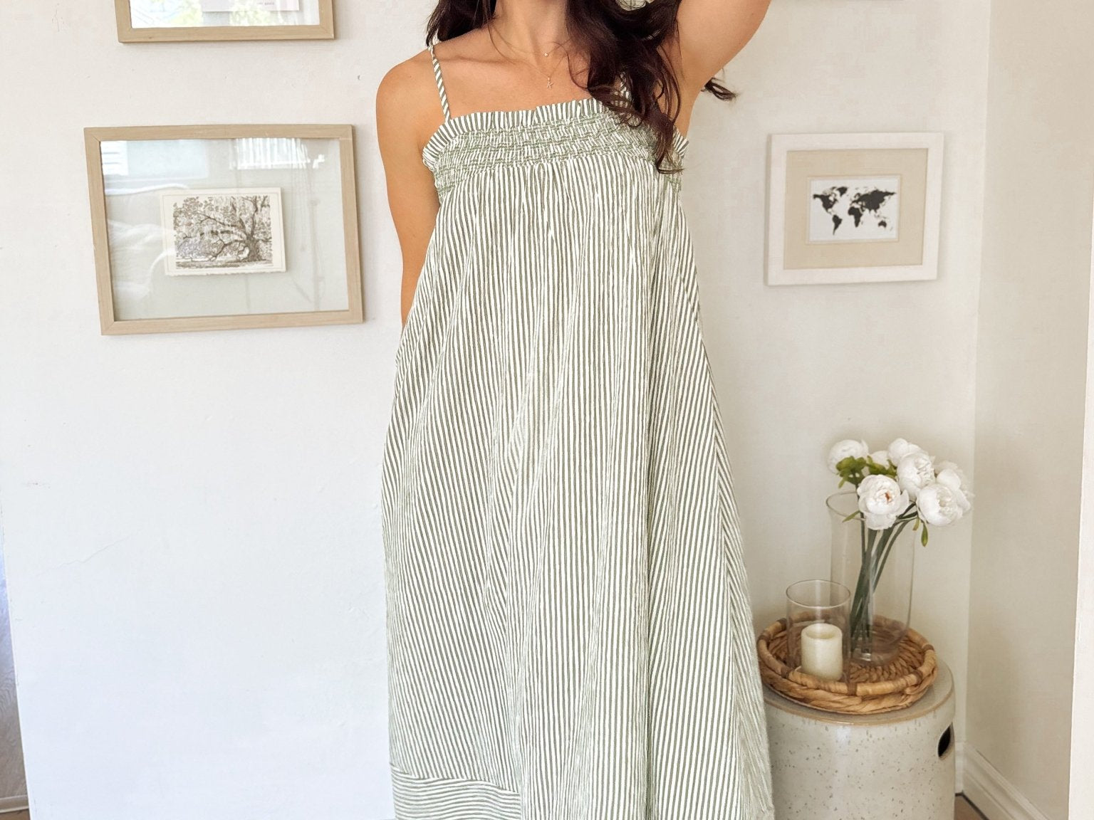 The Isabella White And Green Maxi Dress - Love and Lee Apparel