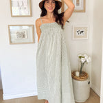 The Isabella White And Green Maxi Dress - Love and Lee Apparel