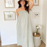 The Isabella White And Green Maxi Dress - Love and Lee Apparel