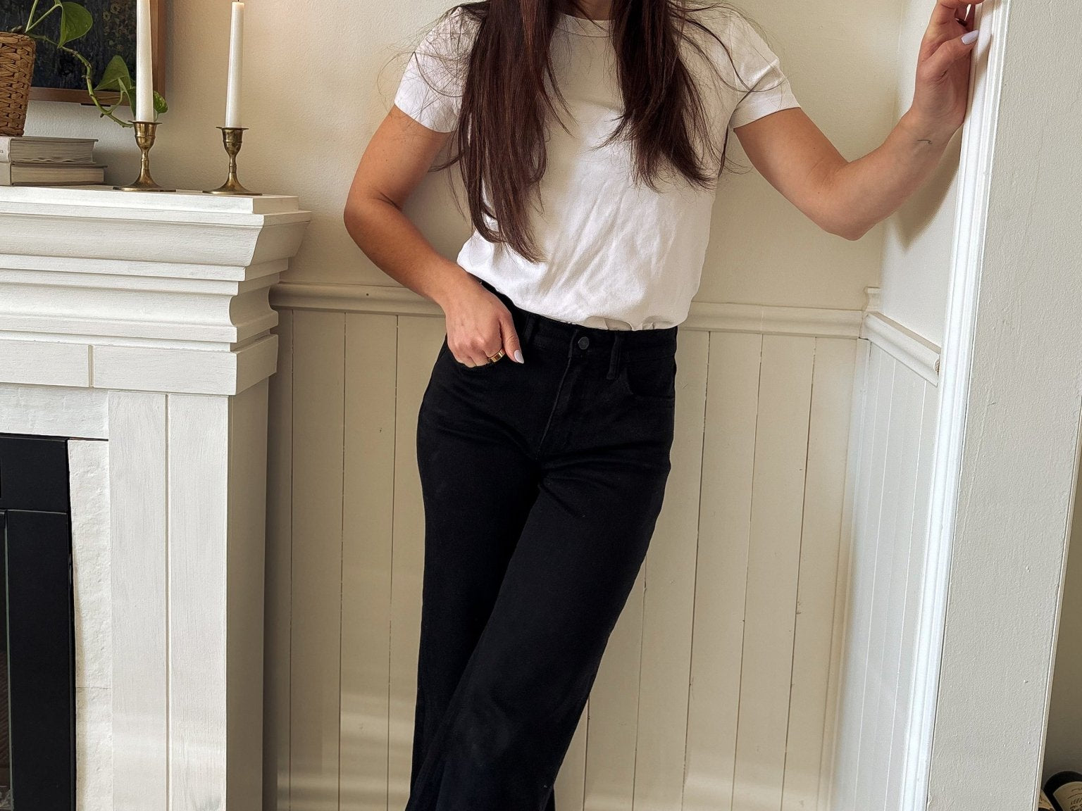 The Janessa High Rise Raw Hem Cropped Wide Leg Jeans in Black - Love and Lee Apparel