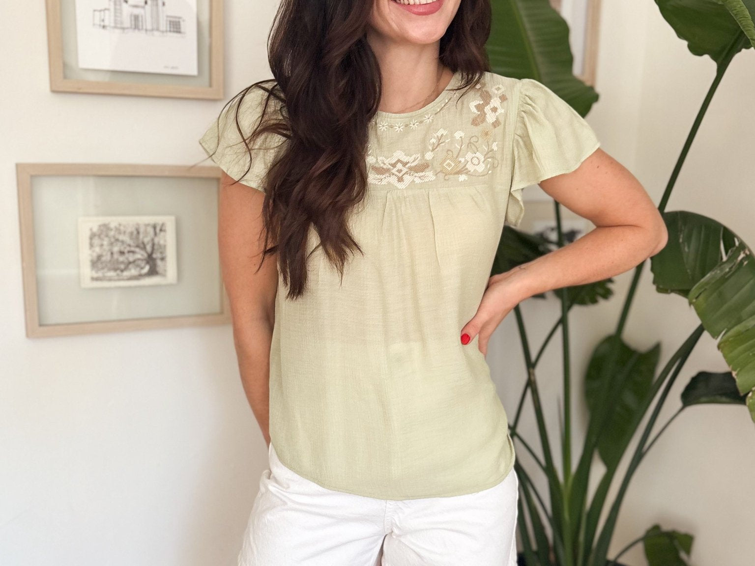 The Charlotte Light Green Blouse - Love and Lee Apparel