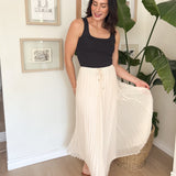 Tia High Waisted Pleated Skirt - Love and Lee Apparel