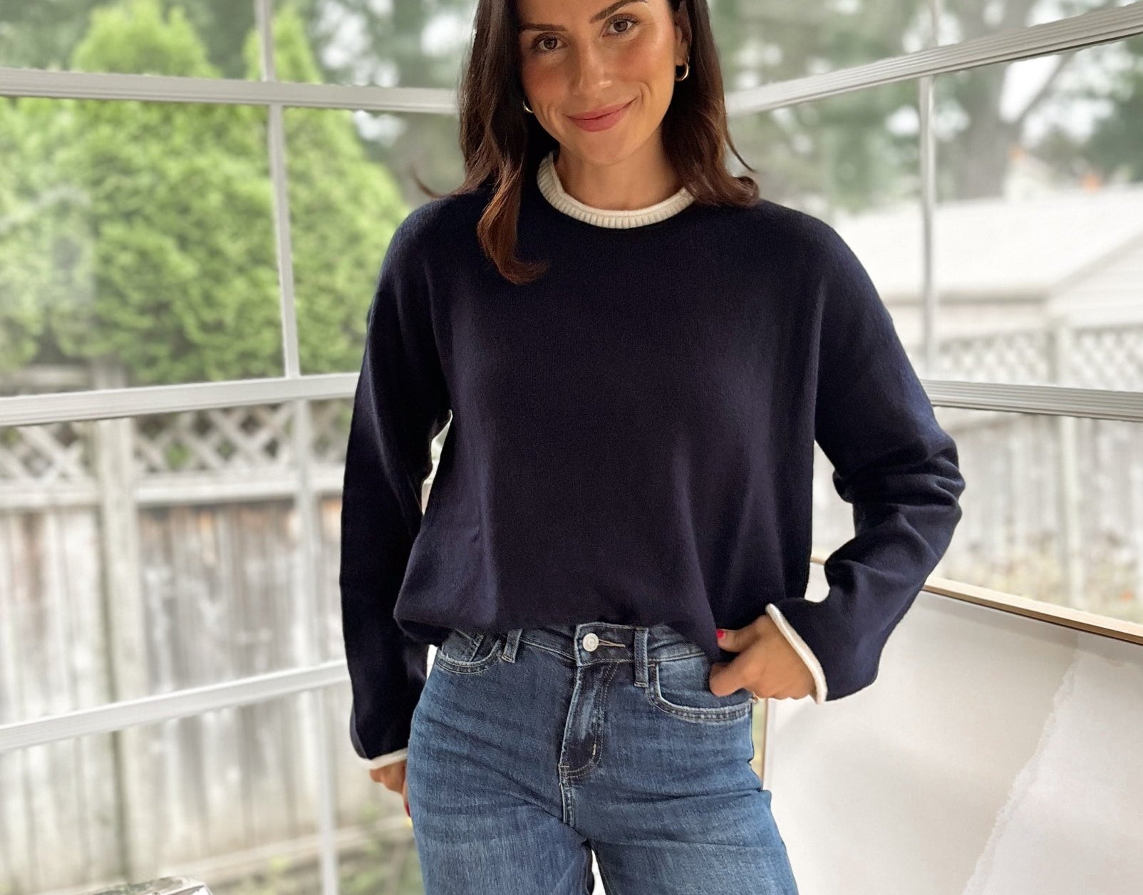 'Syllabus Season' Contrast Rolled Edge Crewneck Pullover - Love and Lee Apparel