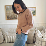 Rosalie Contrast Scallop Trim Knit Pullover Sweater - Love and Lee Apparel