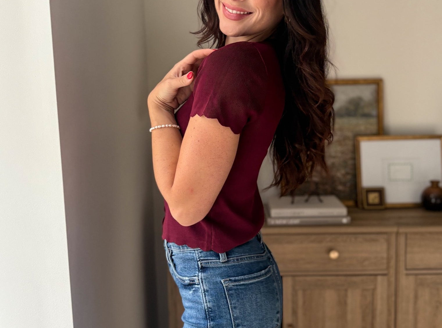 The Bordeaux Short Sleeve Button Down Knit Cardigan - Love and Lee Apparel