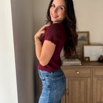 The Bordeaux Short Sleeve Button Down Knit Cardigan - Love and Lee Apparel