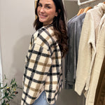 The Sabrina Plaid Button Down Teddy Jacket - Love and Lee Apparel