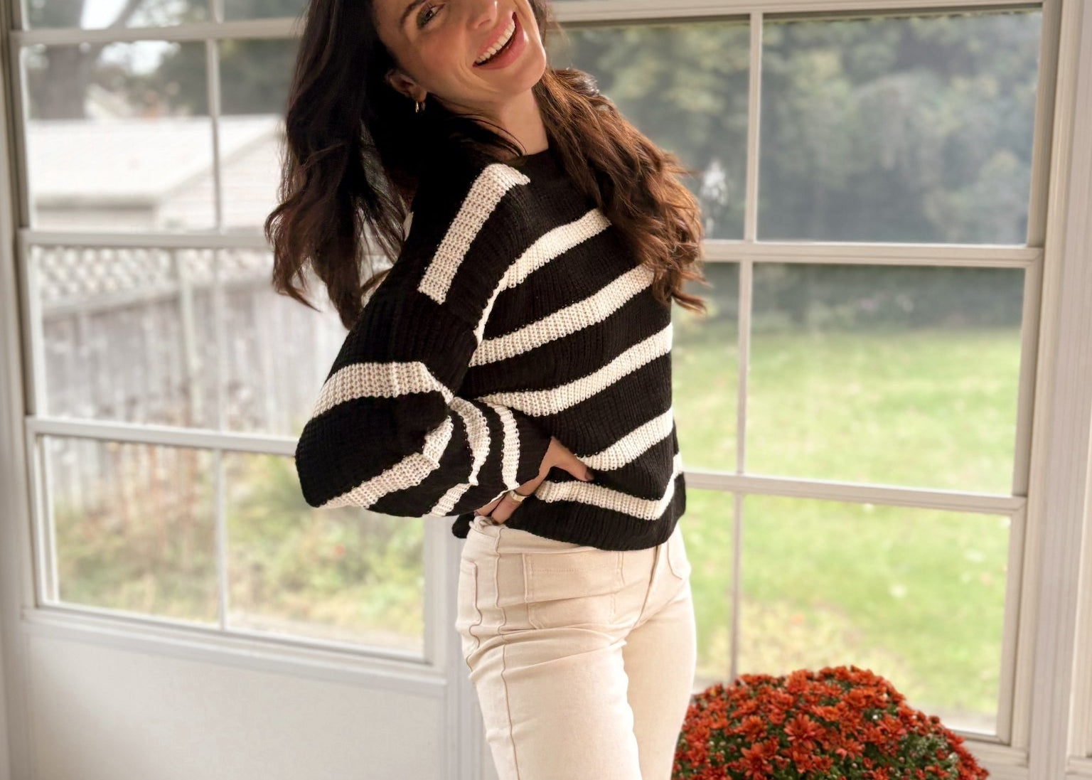 The Striped and Snuggled Pullover Knit Sweater - Love and Lee Apparel