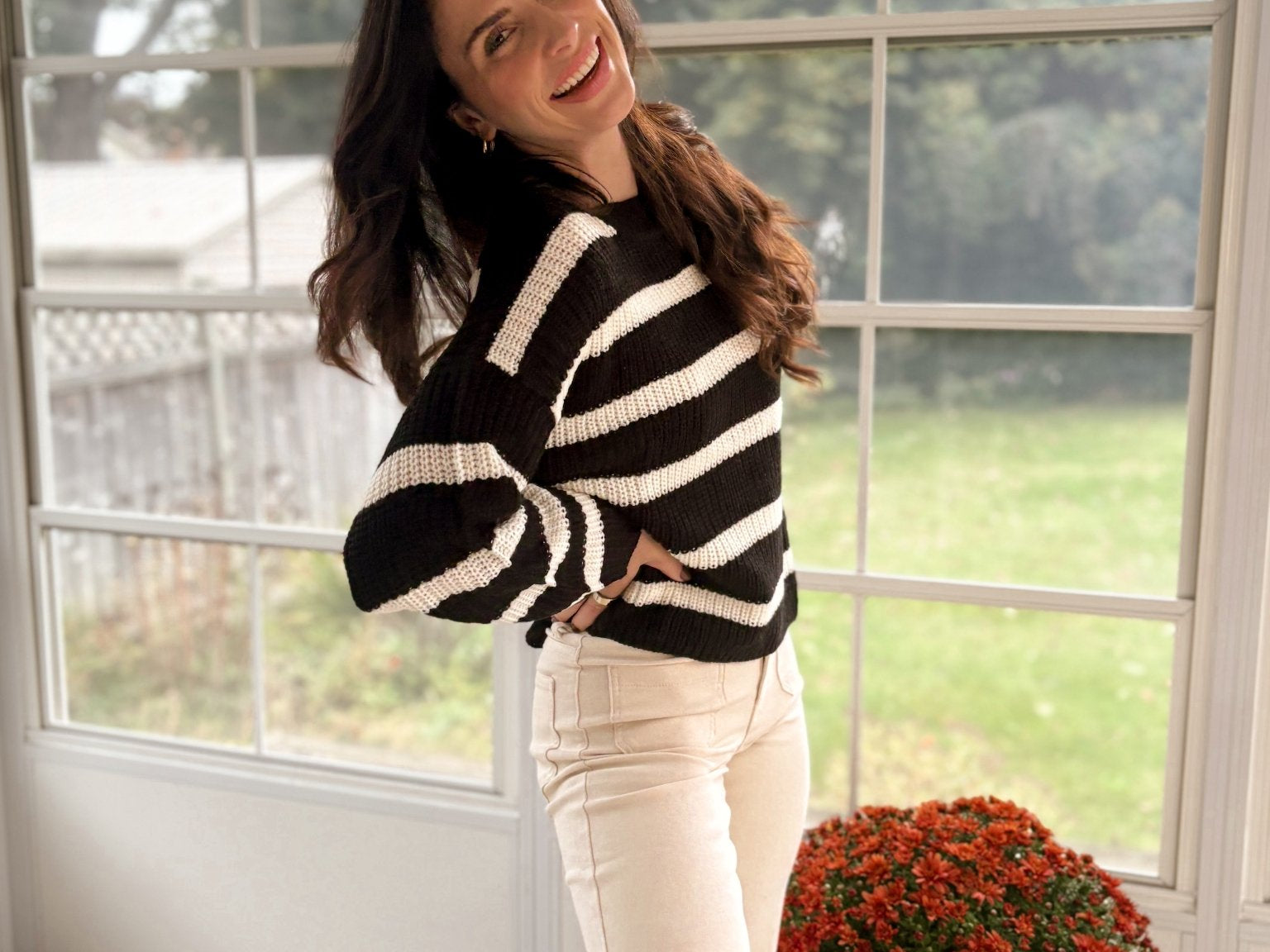The Striped and Snuggled Pullover Knit Sweater - Love and Lee Apparel