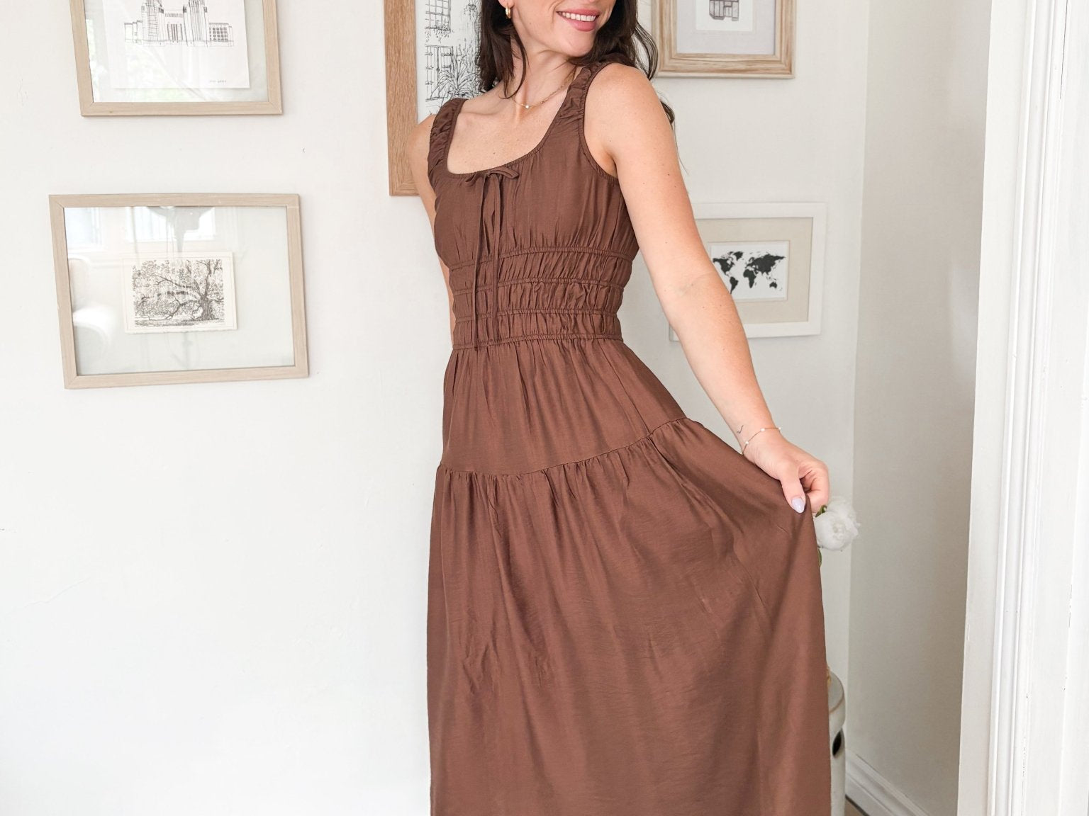 Wilder Elastic Waist Midi Dress - Love and Lee Apparel