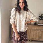 The Wyatt Heathered Crew Neck Half Sleeve Boxy Pullover - Love and Lee Apparel