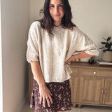 The Wyatt Heathered Crew Neck Half Sleeve Boxy Pullover - Love and Lee Apparel