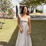 The Macy Stripe Smocked Ruffle Trim Midi Dress - Love and Lee Apparel