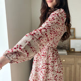 The Early Harvest Lace Trim Smocking Printed Mini Dress - Love and Lee Apparel