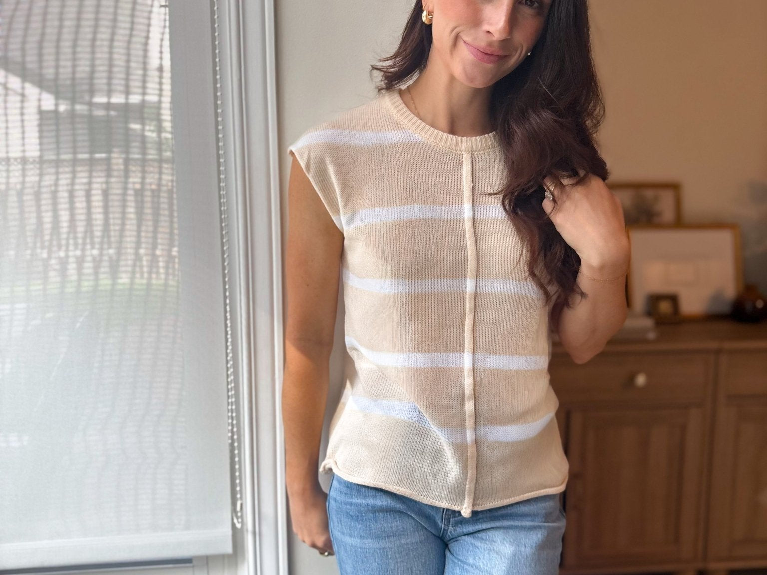 The Blayne Striped Lightweight Knit Short Sleeve Top - Love and Lee Apparel