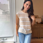 The Blayne Striped Lightweight Knit Short Sleeve Top - Love and Lee Apparel