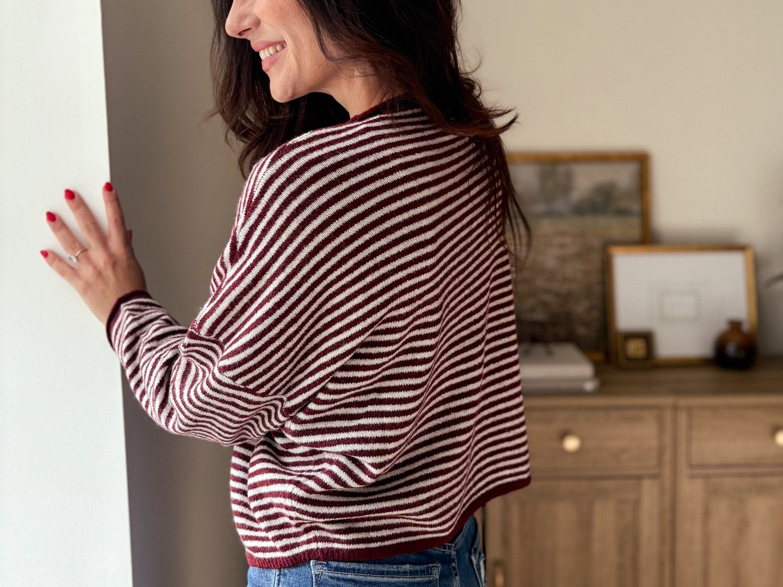 The Heirloom Stripe Raw Edge Drop Shoulder Knit Cardigan - Love and Lee Apparel
