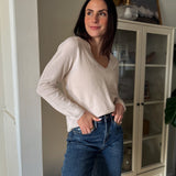 The Aurelie Long Sleeve V - Neck Knit Pullover Sweater - Love and Lee Apparel