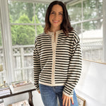 'Row Club' Striped Cardigan - Love and Lee Apparel