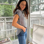 'The Ivy Society' Striped Lightweight Blouse - Love and Lee Apparel