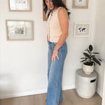 The Tori High Rise Medium Wash Frayed Hem Wide Leg Jeans - Love and Lee Apparel