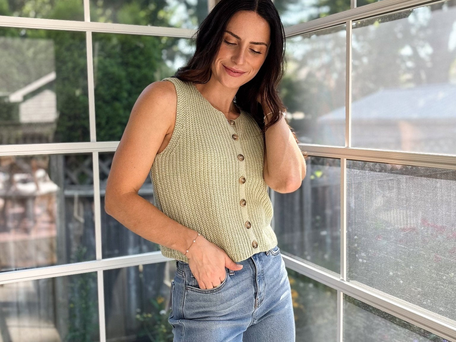 Auburn Sleeveless Knit Button Down Cardigan - Love and Lee Apparel