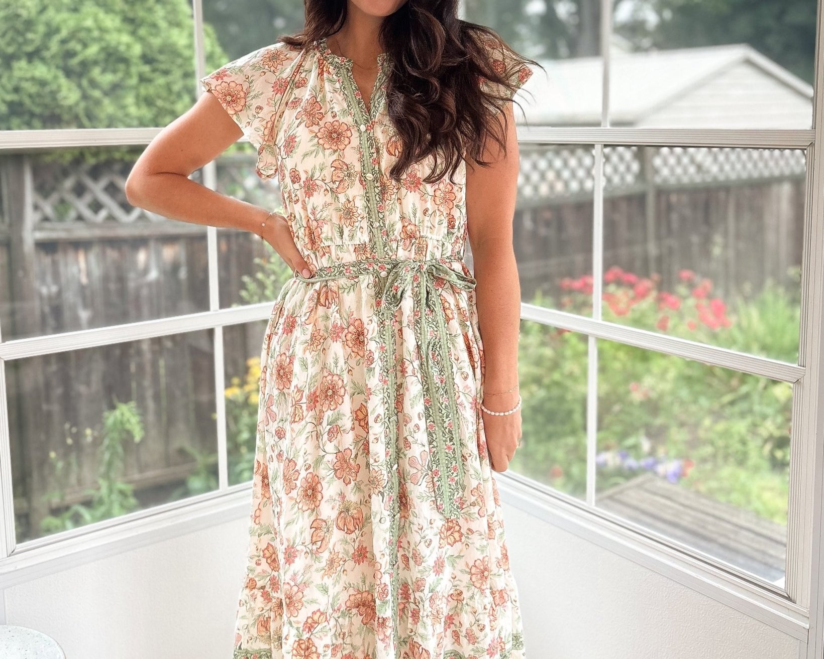 Hera Short Sleeve Belted Midi Dress - Love and Lee Apparel