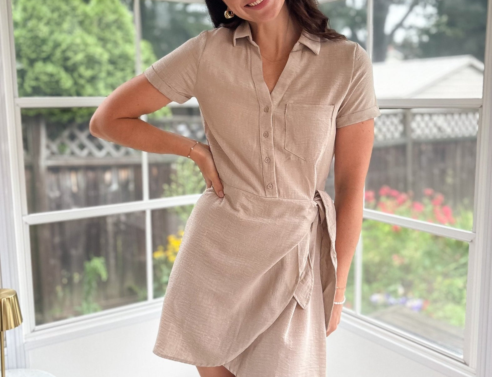 Leona Knee Length Tie Up Dress - Love and Lee Apparel