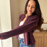The Maison Merlot Knit Cardigan in Burgundy - Love and Lee Apparel