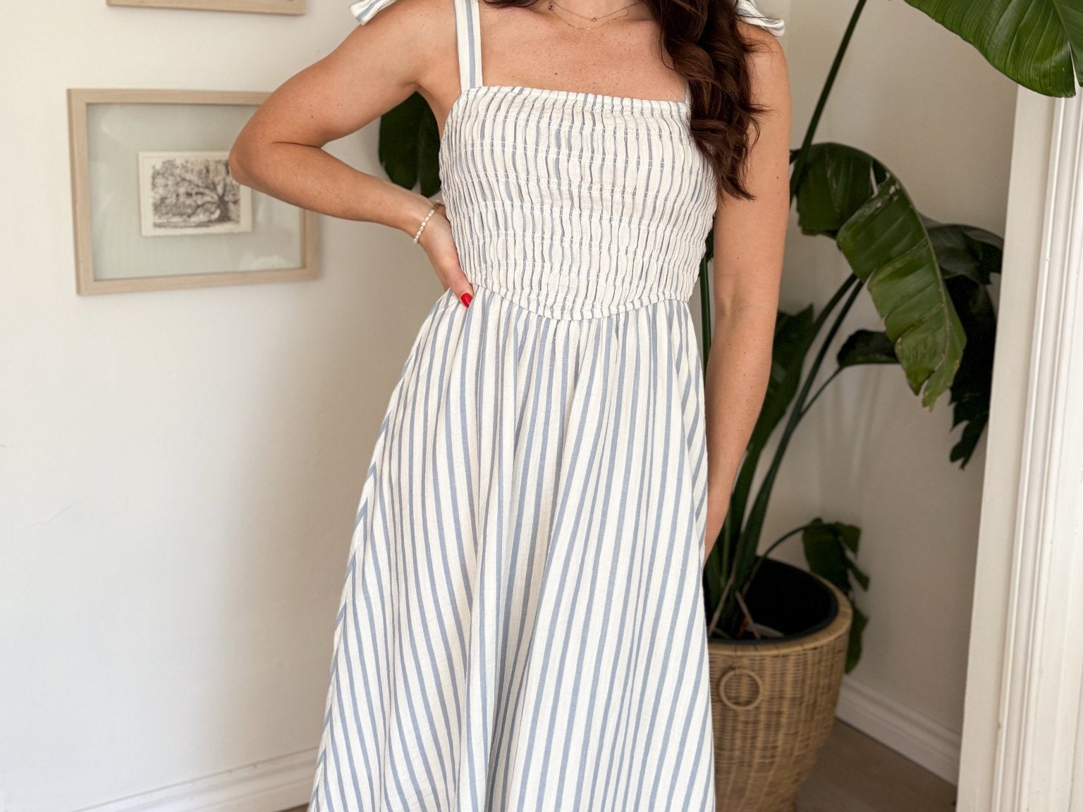 The Blake Blue And White Striped Dress - Love and Lee Apparel