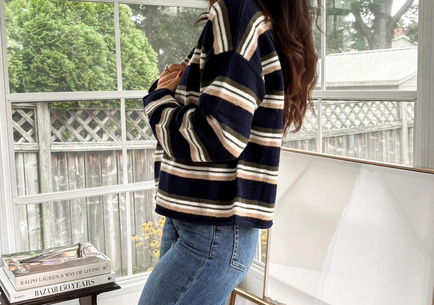 'Meet Me on Campus' Multi-Color Stripe Rolled Neck Knit Cardigan - Love and Lee Apparel
