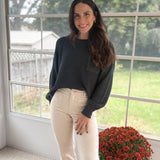 The Autumn Evergreen Raw Edge Cropped Knit Sweater - Love and Lee Apparel