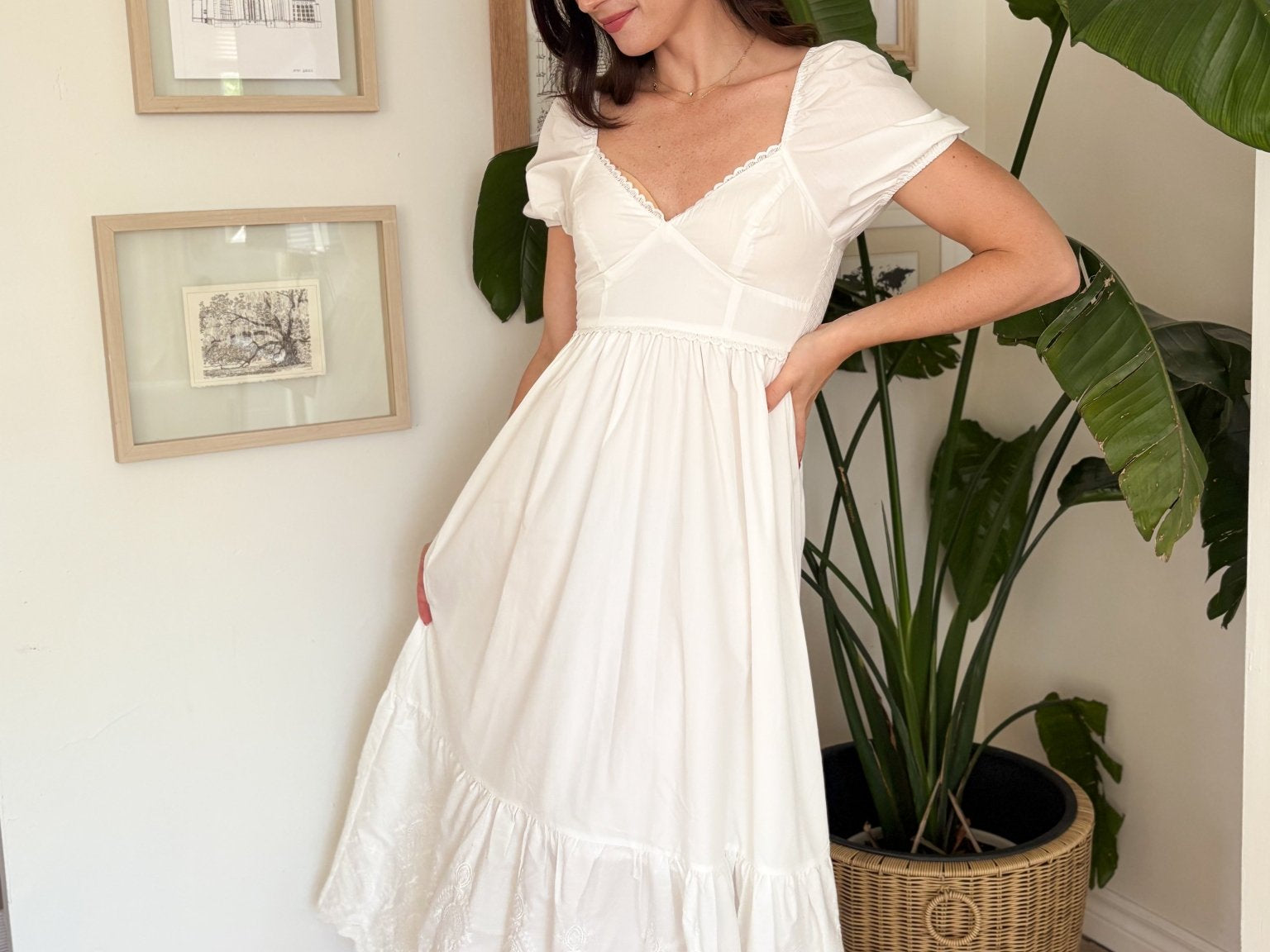 Ariel Eyelet Hem Midi Dress - Love and Lee Apparel