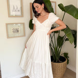 Ariel Eyelet Hem Midi Dress - Love and Lee Apparel